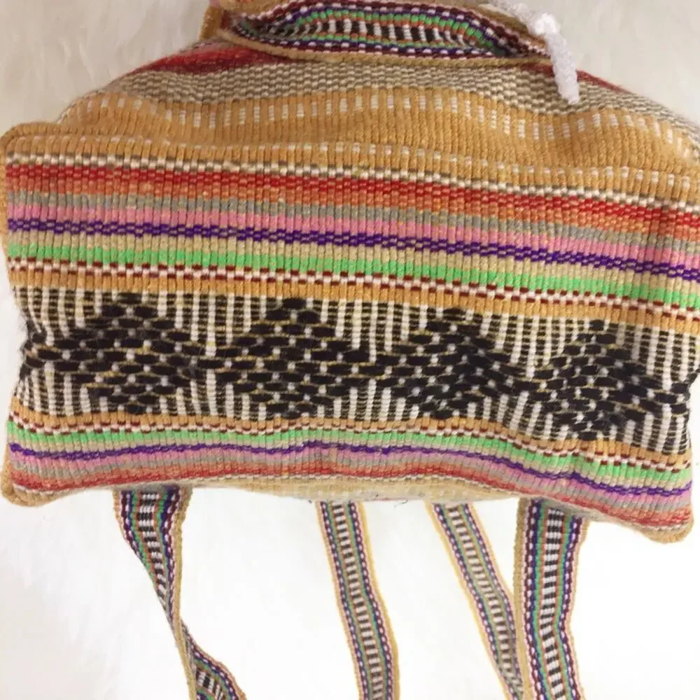 Vintage | Tribal Aztec Woven Bucket Bag Backpack